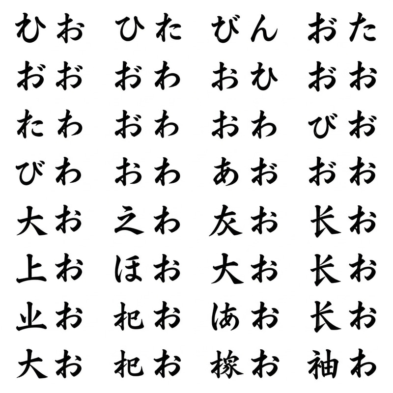 Japanese Hiragana and Katakana Characters in Vibrant Colors