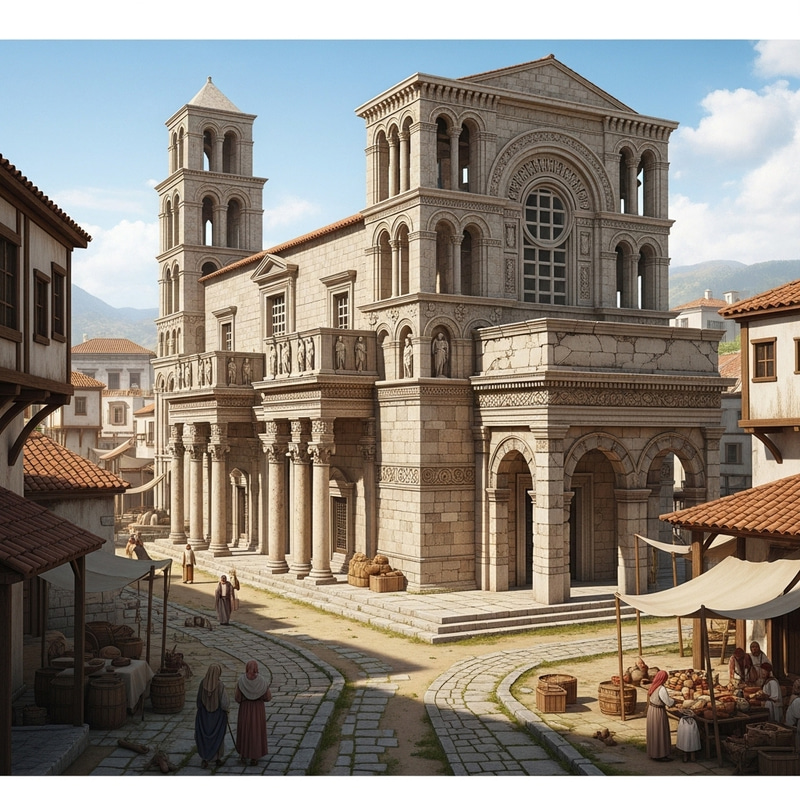 Ancient Church of Ephesus: Biblical Times Scene