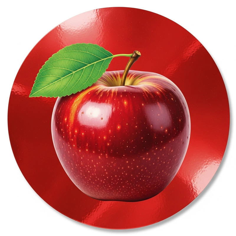 Vibrant Apple Sticker with 3D Illustration | Order Online Vibrant Apple Sticker with 3D Illustration | Order Online