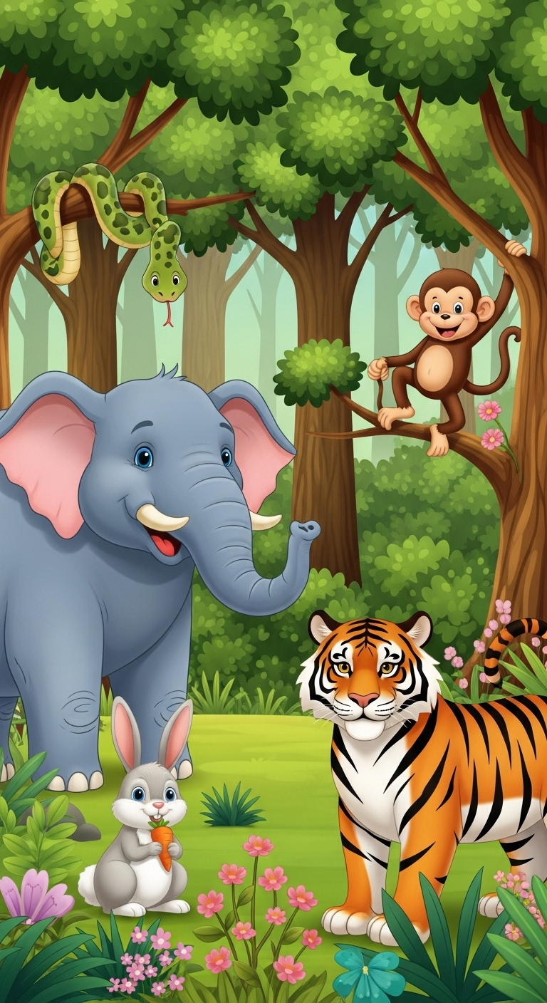 Vibrant Cartoon Forest Animals Clipart Vibrant Cartoon Forest Animals Clipart