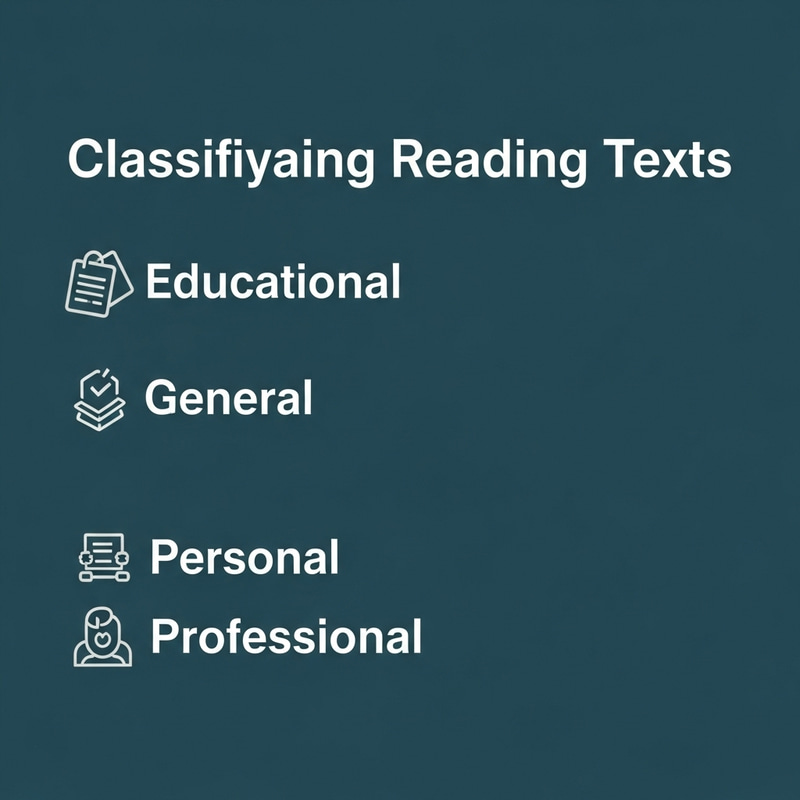 Reading Text Classification: Educational, General, Personal, Professional