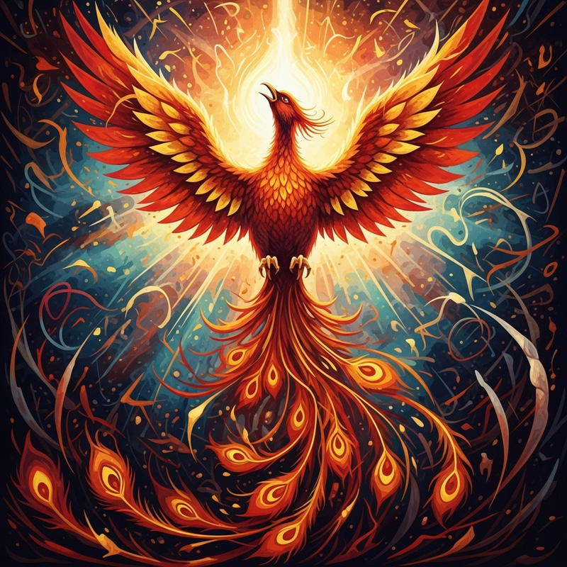 Phoenix Rising Abstract Art: Visual Interpretation & Depth Phoenix Rising Abstract Art: Visual Interpretation & Depth