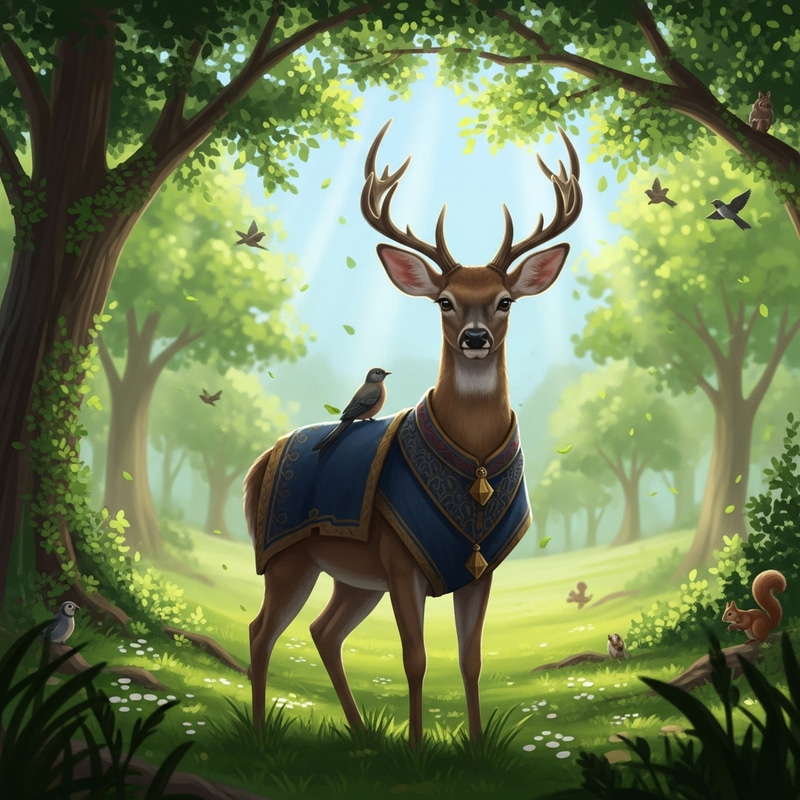 Tender Semi-Realistic Deer in Natural Setting Tender Semi-Realistic Deer in Natural Setting
