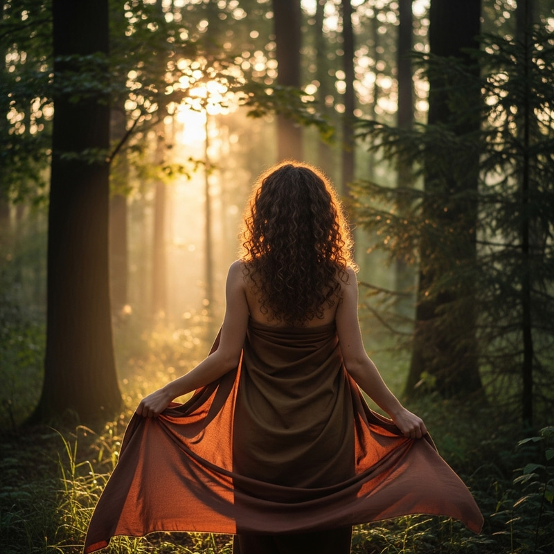 Serenity at Sunrise: Graceful Nude Woman in Forest Serenity at Sunrise: Graceful Nude Woman in Forest