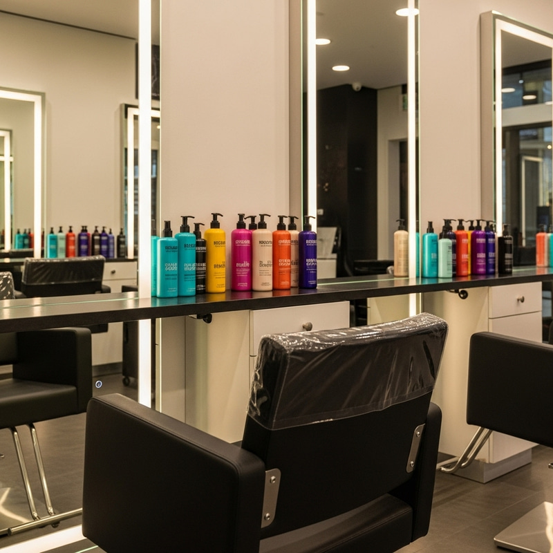 Modern Beauty Salon Barber Chair with Backlight & Mirrors Modern Beauty Salon Barber Chair with Backlight & Mirrors