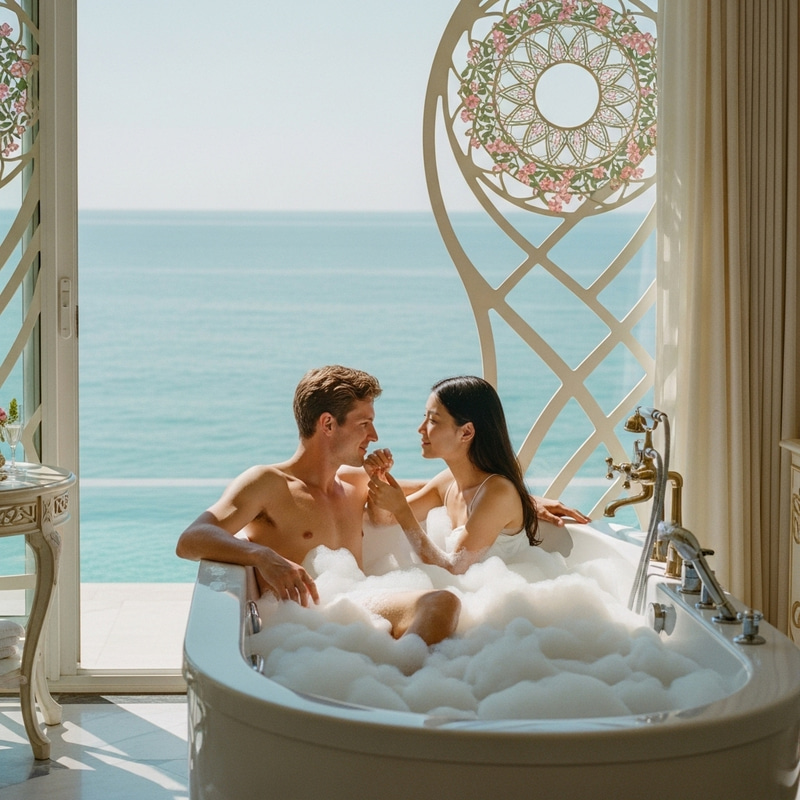 Intimate Sea-view Romance in Vintage Bath at Art Nouveau Room