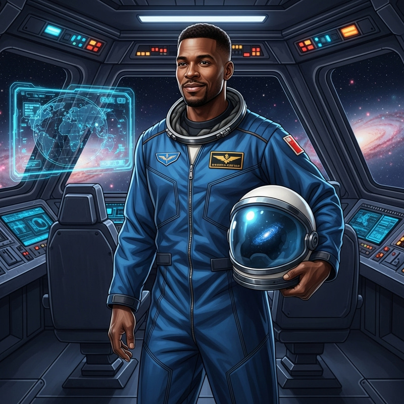 Black Astronaut Kilian Mbappe: Cosmic Leader Inspiring Adventures