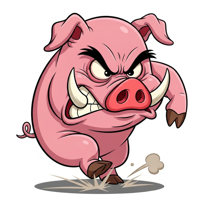 Angry Pig Cartoon | Stomping Hooves | Fun Illustration Angry Pig Cartoon | Stomping Hooves | Fun Illustration