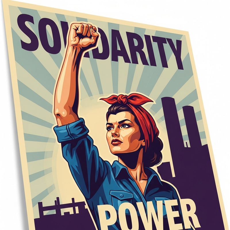 Empowered Woman - Vibrant Propaganda Poster Style Empowered Woman - Vibrant Propaganda Poster Style