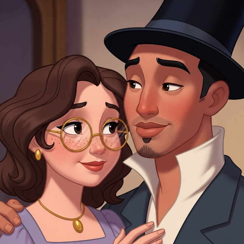 Vintage Fairytale Animation Style Couple Illustration - Disney Inspired Art Vintage Fairytale Animation Style Couple Illustration - Disney Inspired Art