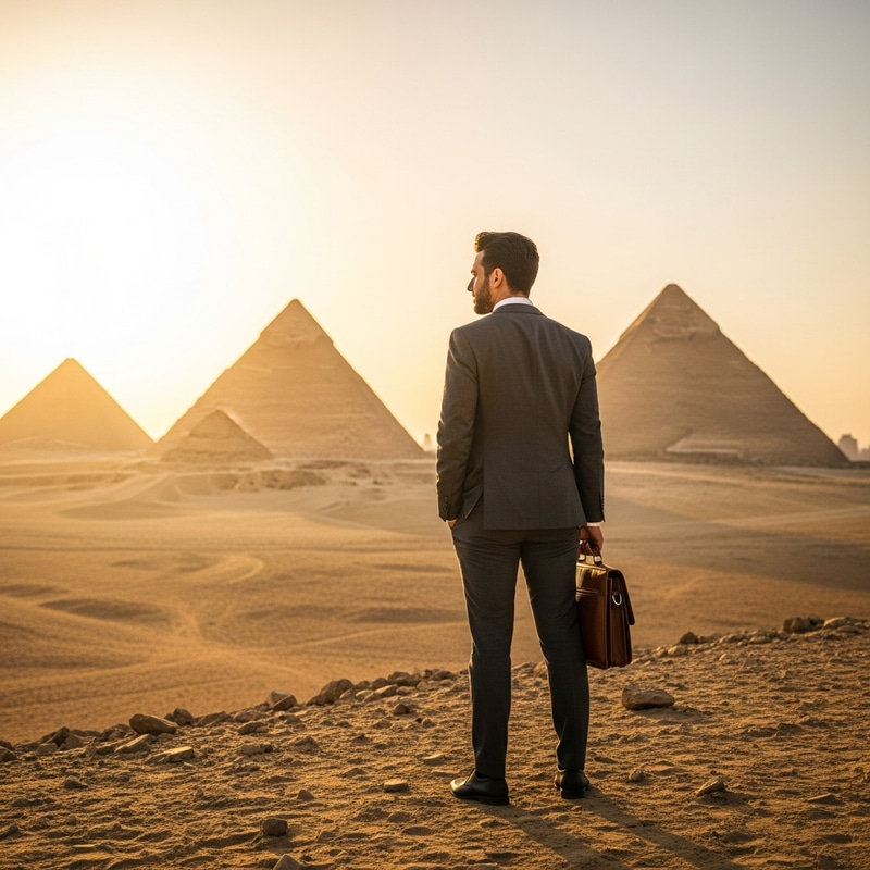 Wealthy Businessman Visiting the Pyramids