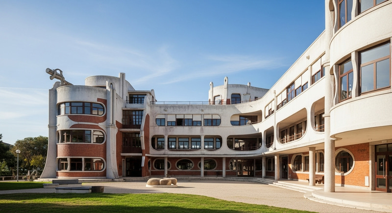 Portugal Republique School: Fusion of 1940s Charm with Organic Futuristic Design