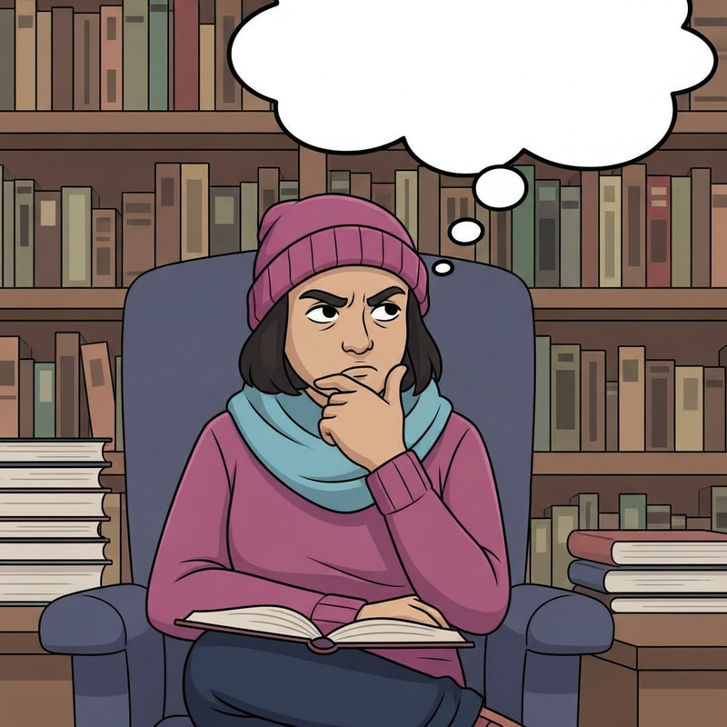 Cartoon Person in Contemplation | Creative Illustration