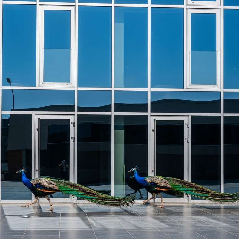 Peacock Glass Doors Display | Architectural Beauty