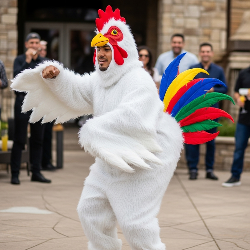 Hispanic Football Player Dancing in Chicken Costume - Hilarious Video