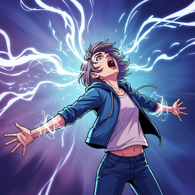 Short Hair Teenage Girl Breaking Free: Empowering Image Short Hair Teenage Girl Breaking Free: Empowering Image