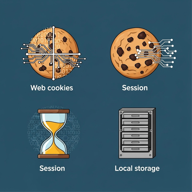 Internet Technology Symbols: Web Cookies, Session & Storage Internet Technology Symbols: Web Cookies, Session & Storage