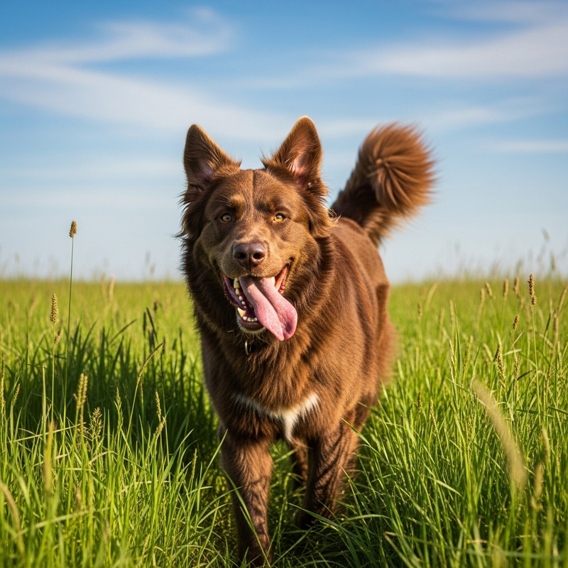 Adult Dog Playing in Tall Grass | Outdoor Fun Scene