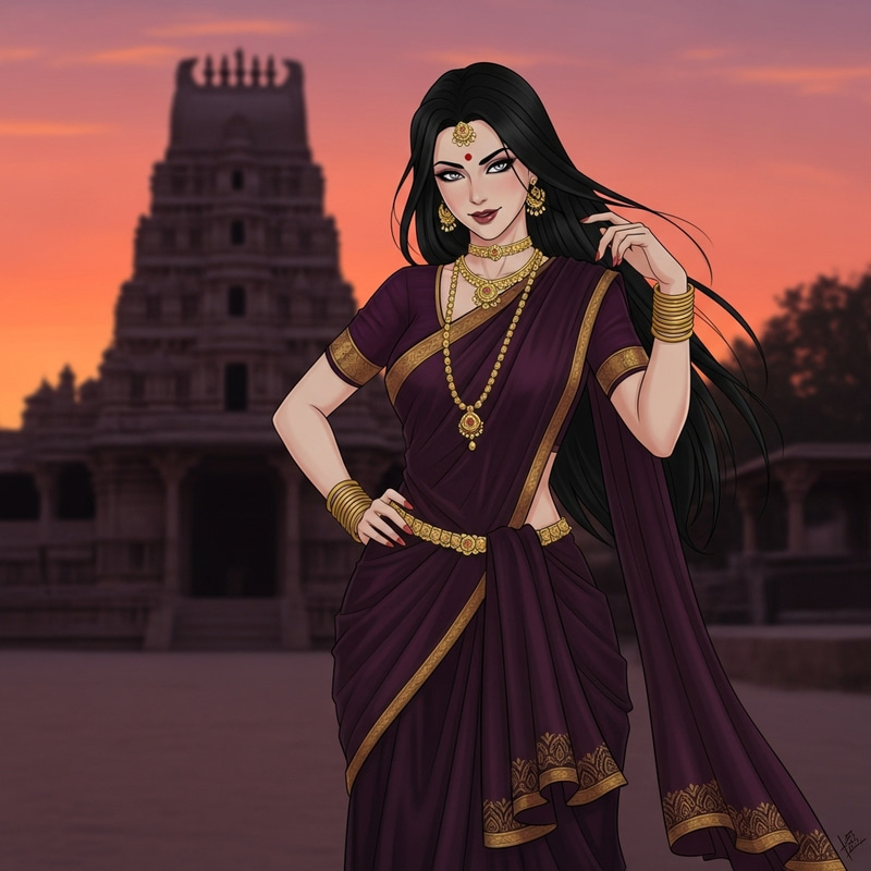 Akeno from High School DxD in Elegant Hindu Attire Akeno from High School DxD in Elegant Hindu Attire