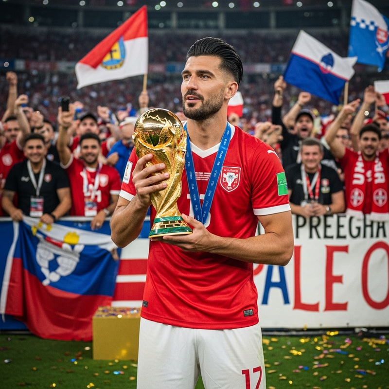 Cristiano Ronaldo With World Cup Trophy Celebration Cristiano Ronaldo With World Cup Trophy Celebration