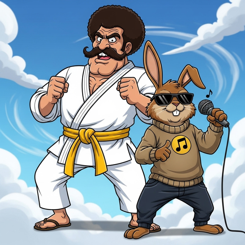 Mr. Satan & Badbunny: Dragon Ball Z Characters Art Mr. Satan & Badbunny: Dragon Ball Z Characters Art