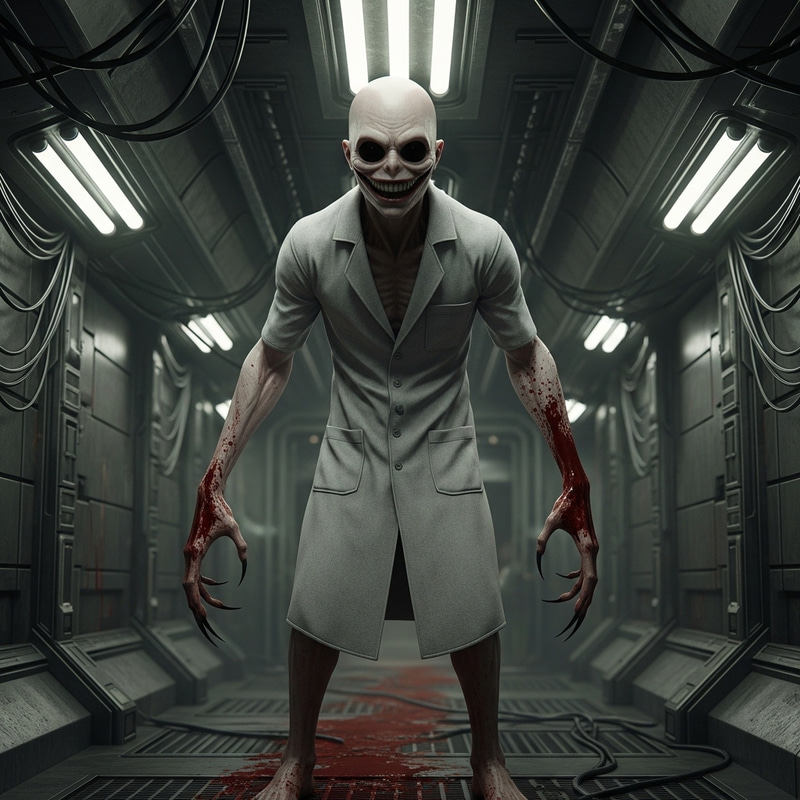 Terrifying 4-Meter-Tall Humanoid with Giant Black Smile in Secret Lab Terrifying 4-Meter-Tall Humanoid with Giant Black Smile in Secret Lab