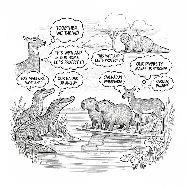 Chaco Wetland Animals Dialog Sketch - Biodiversity Unity