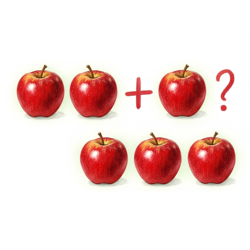 Solve the Math Puzzle: 4 Apples + 3 Apples = ?
