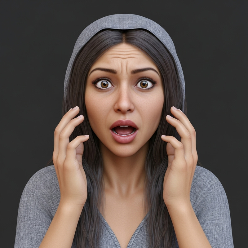 3D Ultra-Realistic Surprised Middle-Eastern Woman Rendering 3D Ultra-Realistic Surprised Middle-Eastern Woman Rendering
