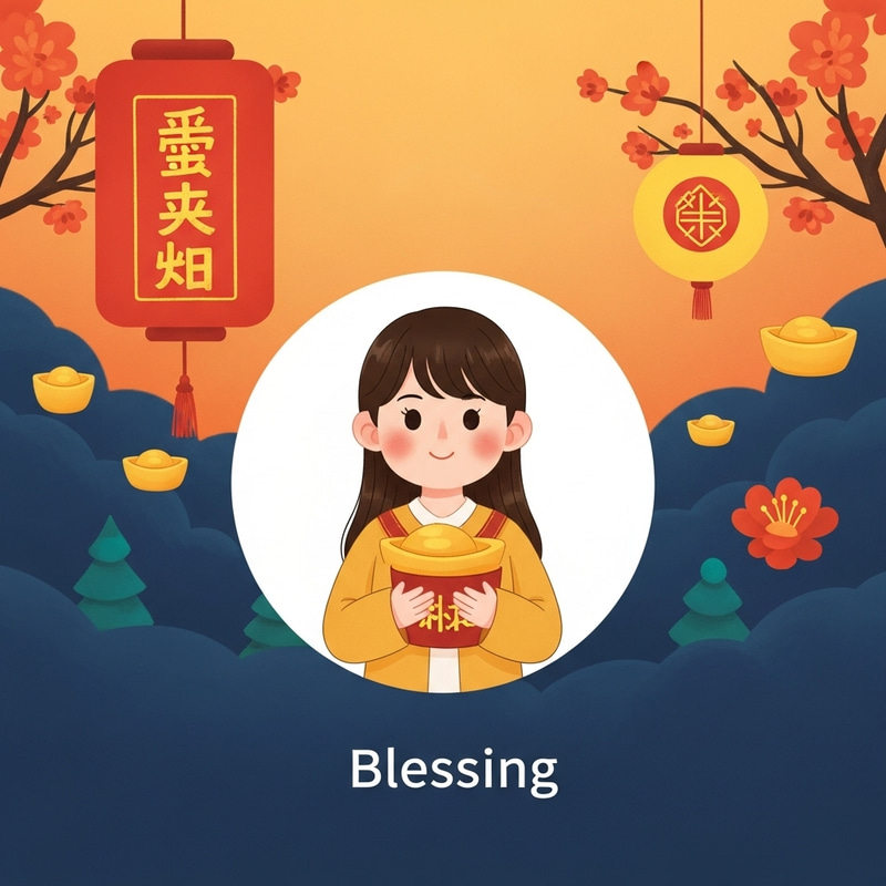 Cute WeChat Profile Picture with New Year Blessings