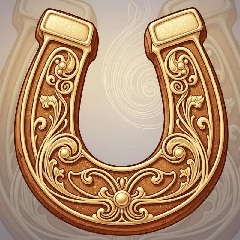 Golden Horseshoe Gingerbread Cookie | Art Style Golden Horseshoe Gingerbread Cookie | Art Style