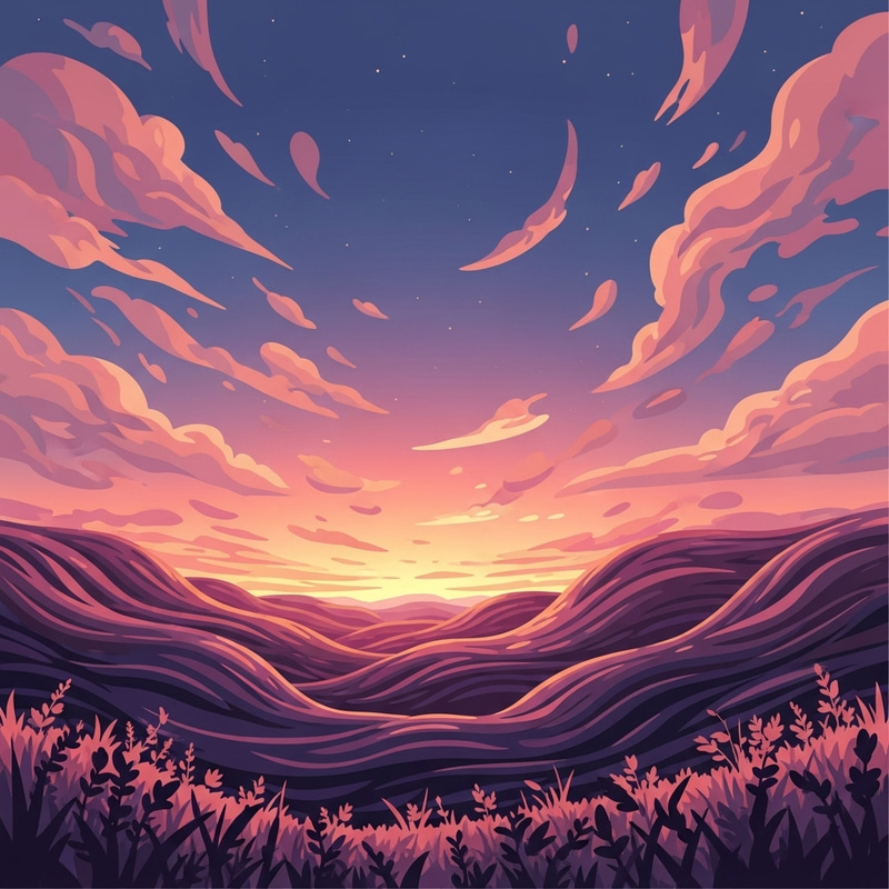 Abstract Nature Scenery at Dusk