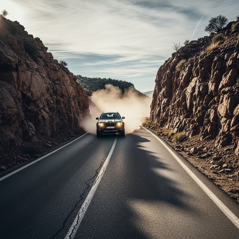Exciting Car Descent from High Elevation Exciting Car Descent from High Elevation