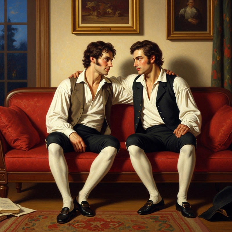 Arthur Rimbaud & Paul Verlaine Romantic Painting