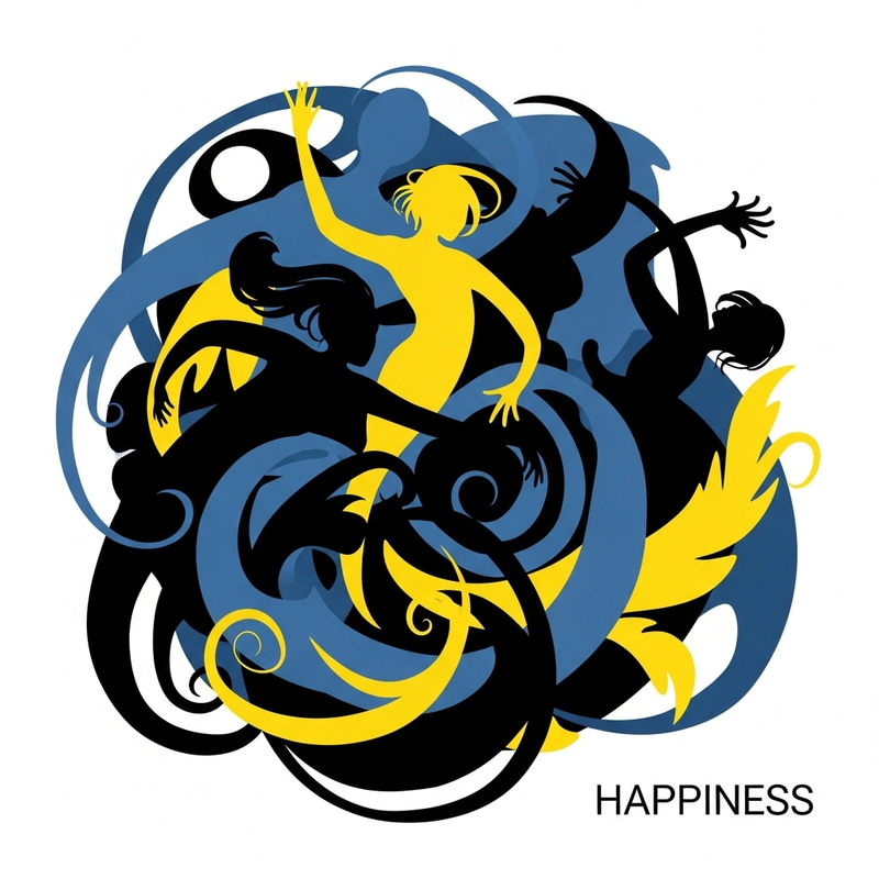 Abstract Dancing Joy - Happy Silhouettes in Vector Art Abstract Dancing Joy - Happy Silhouettes in Vector Art