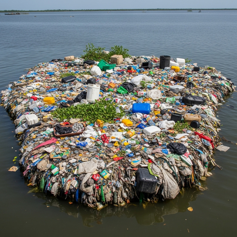 Innovative Floating Island from Trash Found in Lagos Lagoon Innovative Floating Island from Trash Found in Lagos Lagoon