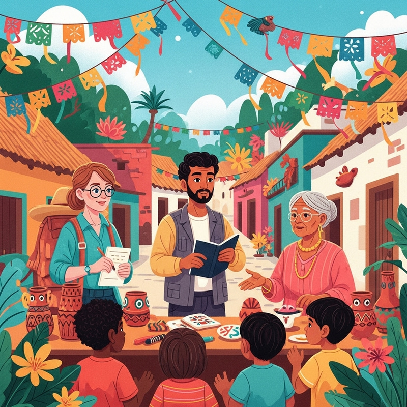 Revive Endangered Languages & Cultures in Mexico - Village Scene Revival