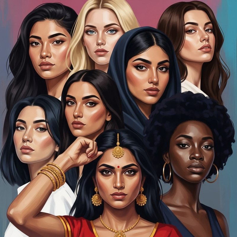 Empowering Diverse Women in Bold Frida Kahlo Style Artwork Empowering Diverse Women in Bold Frida Kahlo Style Artwork