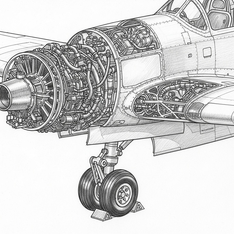 Hand Drawing of Aircraft Mechanical Systems