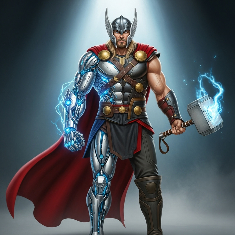 Thor Cyborg: Enhanced Norse God of Technology