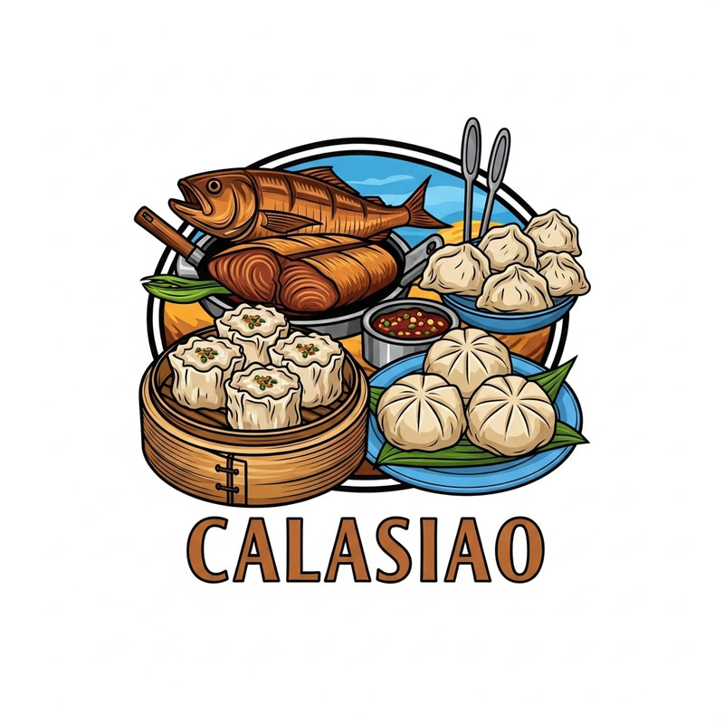 Unique Calasiao Smoked Fish Logo with Siomai & Dumplings Unique Calasiao Smoked Fish Logo with Siomai & Dumplings