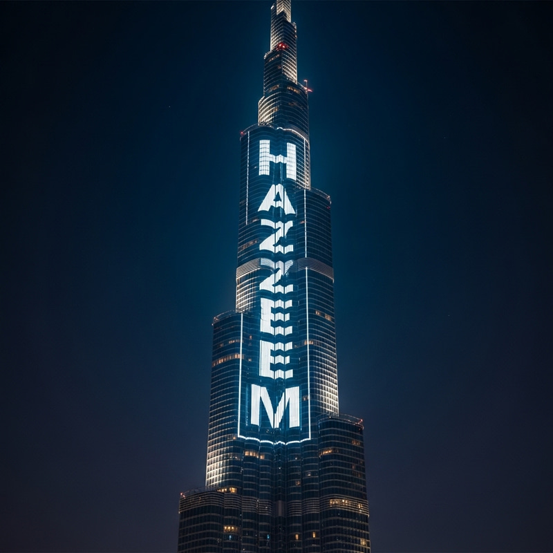 Hazeem on Burj Khalifa | Unique Tall Tower Projection