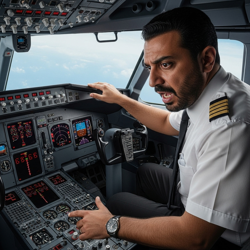 Pilot Desperately Maneuvering Plunging Aircraft Pilot Desperately Maneuvering Plunging Aircraft