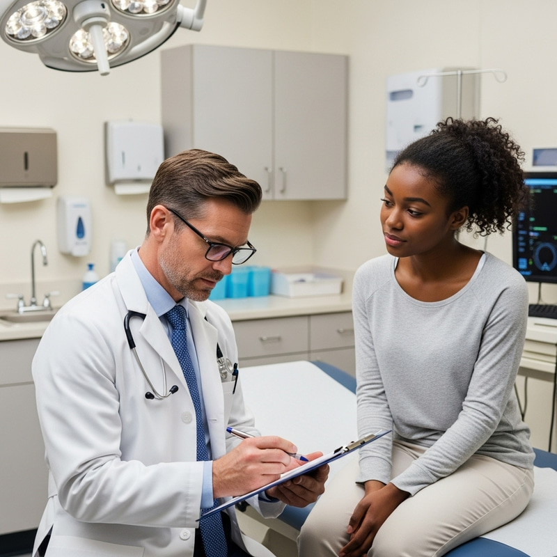 Doctor Analyzing Data in Realistic Art Style Doctor Analyzing Data in Realistic Art Style