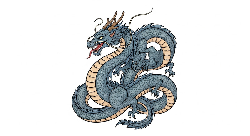 Visually Striking Eastern Dragon Art | Coiled & Ready to Strike Visually Striking Eastern Dragon Art | Coiled & Ready to Strike