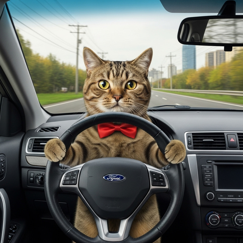 Cat Drive Car | Skilled Feline Behind the Wheel Cat Drive Car | Skilled Feline Behind the Wheel