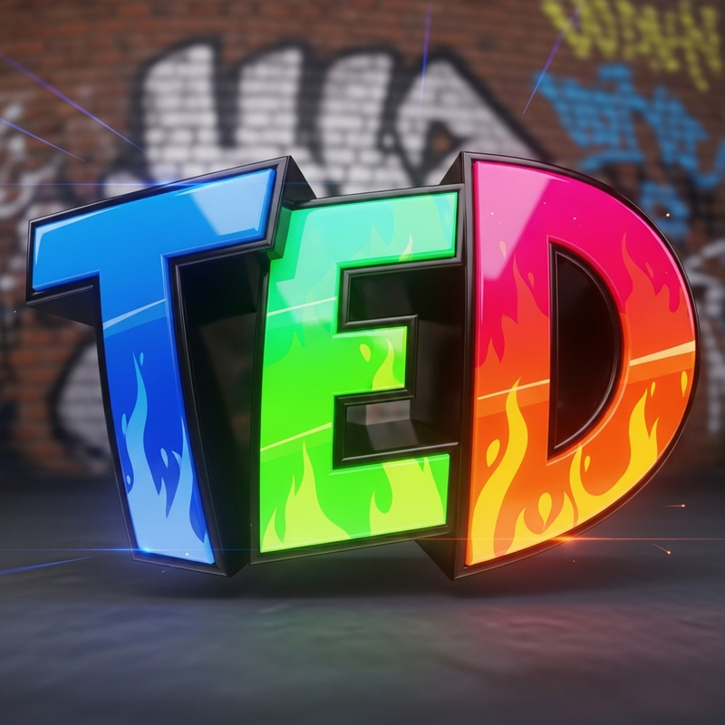 3D 'Ted' Urban Graffiti Art with Vibrant Colors 3D 'Ted' Urban Graffiti Art with Vibrant Colors