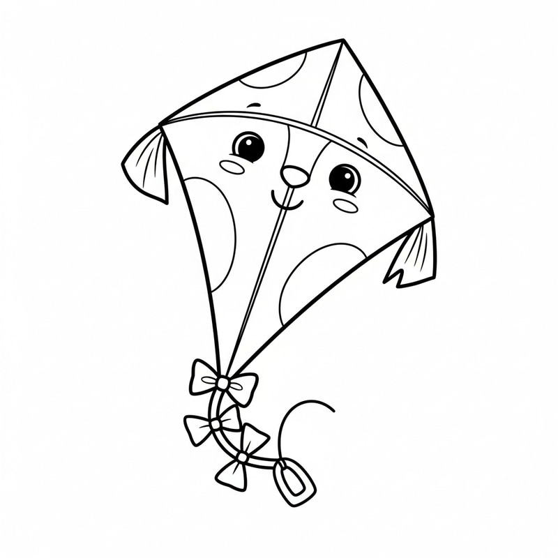Simple & Friendly Kite Coloring Page for Toddlers
