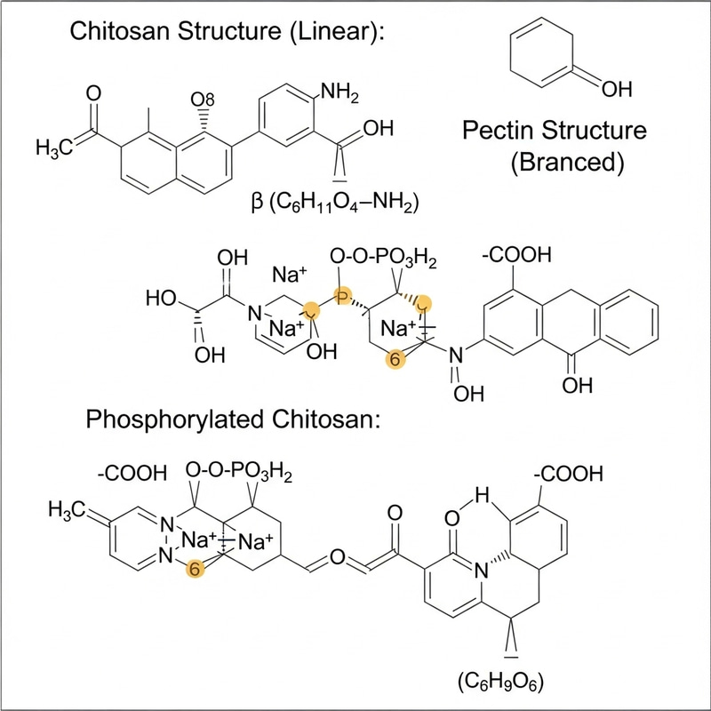 Detailed 2D Structure of Chitosan and Pectin Detailed 2D Structure of Chitosan and Pectin