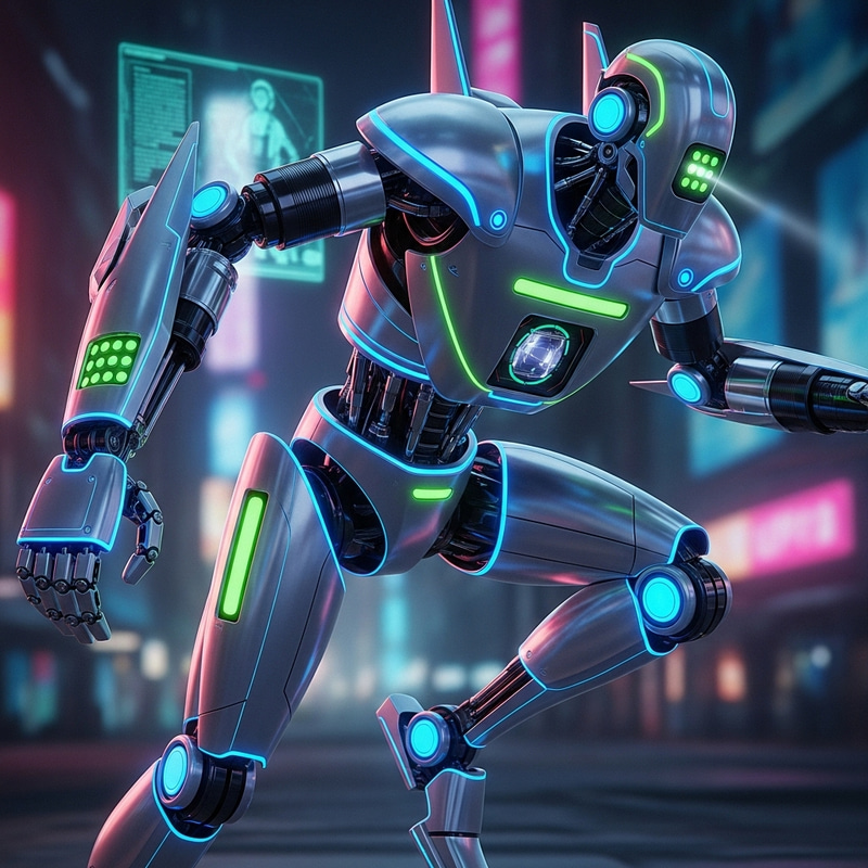 Advanced Futuristic Robot with Built-In Scanner | Digital Artwork